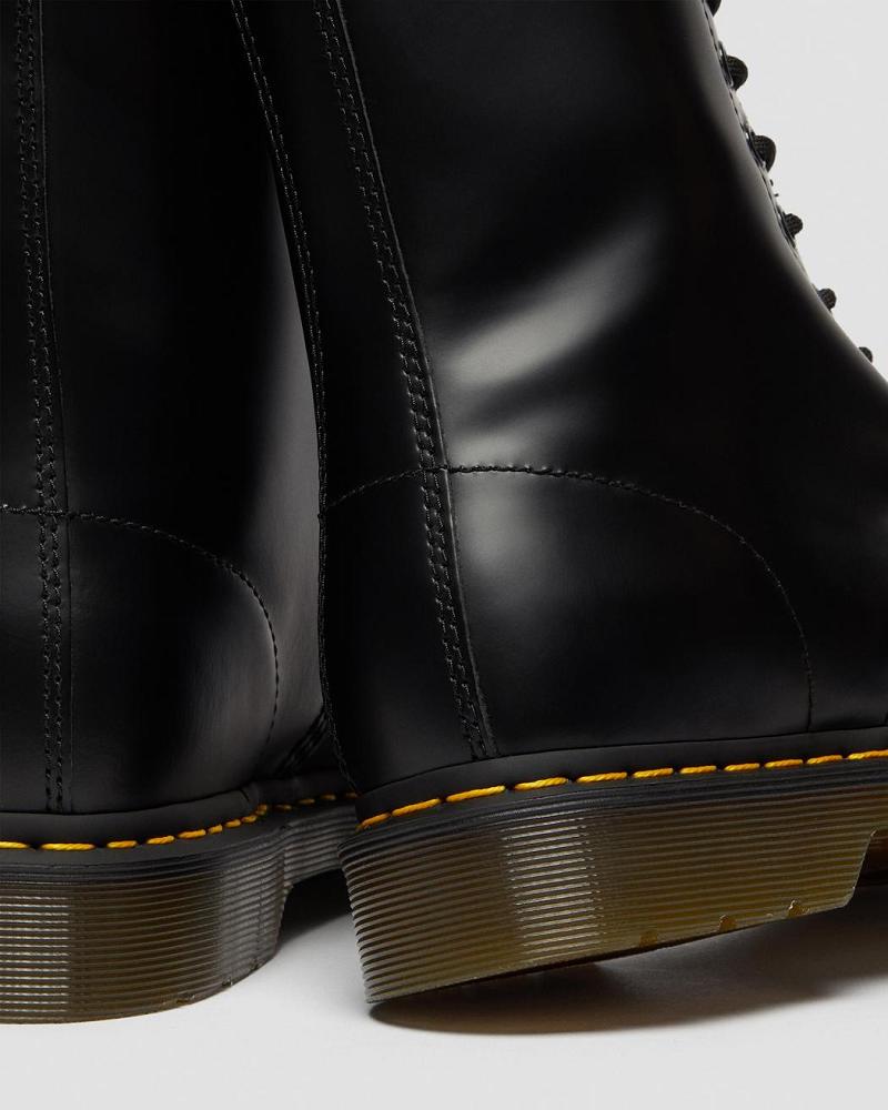 Men's Dr Martens 1490 Smooth Leather Mid Calf Ankle Boots Black | AU 416DFM